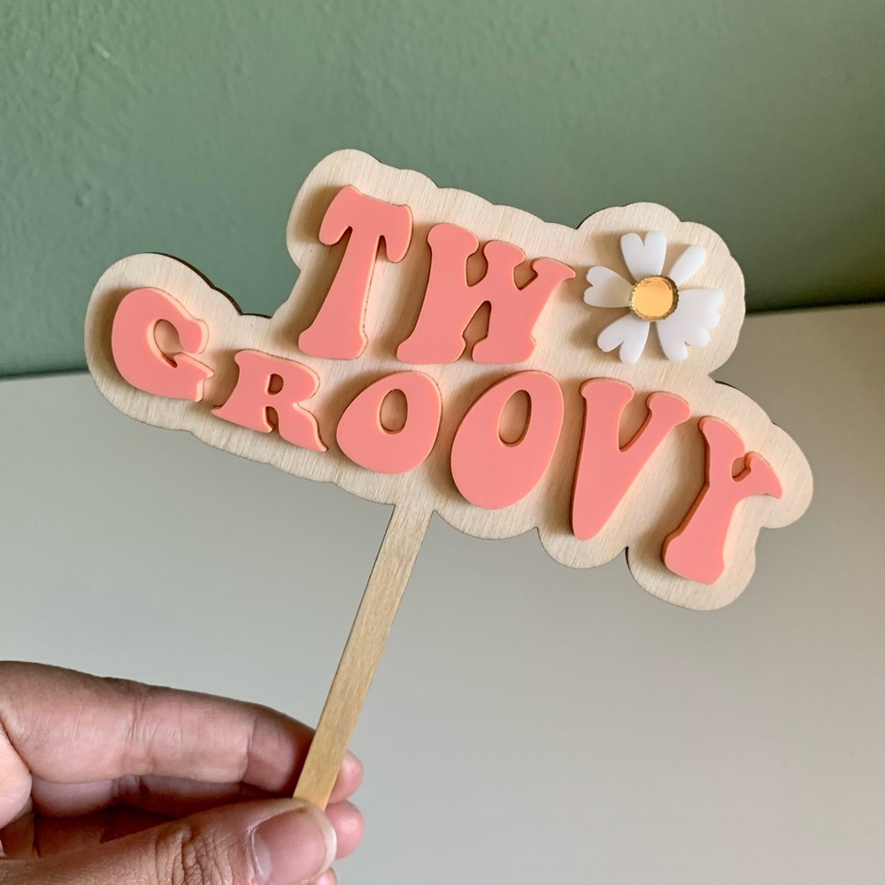 Two Groovy cake topper